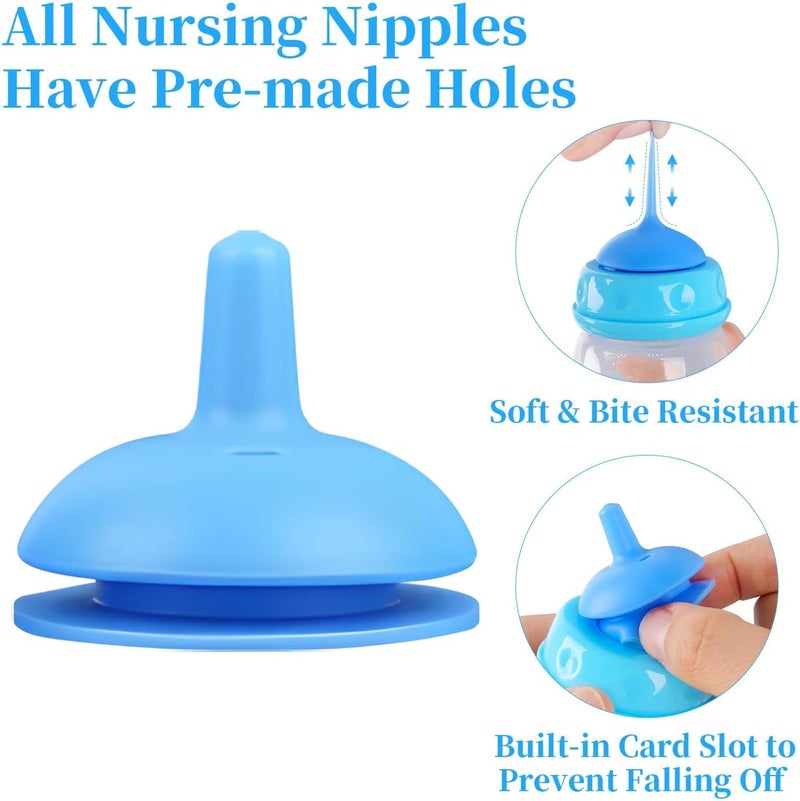 Xuanda Pet Feeding Bottle and Syringes,60ml Nursing Bottle, 3 Sizes Nipples with Ventilation Valve Resistant Tearing Perfect for Puppies, Kittens, Small Wildlife (Blue) - Image 4